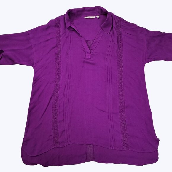 Soft Surroundings Pullover Blouse Size Large Petite Purple - Picture 4 of 7